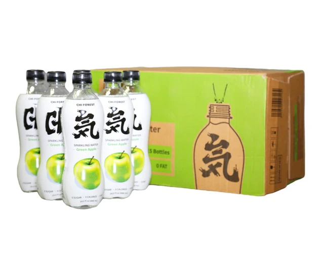 Chi Forest Sparkling Water, Wang Lin Green Apple, 480 mL x 15 Bottles, Full Case