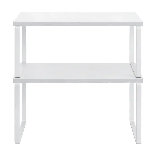 SONGMICSHOME Gewürzregal, 2er Set Küchenregal, Küchenaufbewahrung, stapelbar, weiß