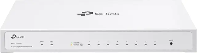 TP-Link Festa Festa FS308G 8-Port-Gigabit-Switch, optionaler PoE-Eingangsport, kostenlose Cloud-Verwaltung, statisches Routing, VLAN, ACL, IGMP Snooping, lüfterloses Design