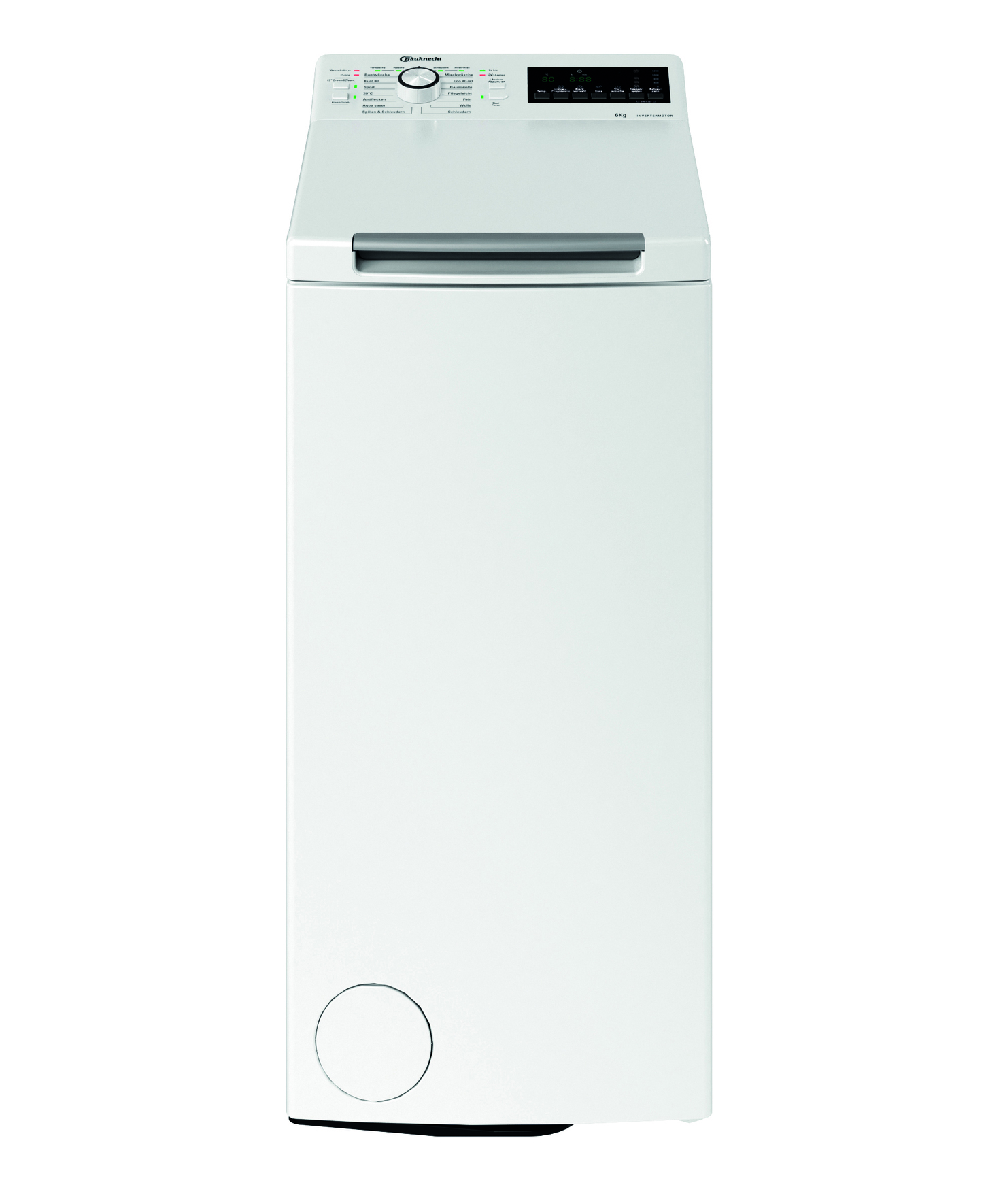 Bauknecht WMT Eco Shield 626 A Toplader Waschmaschine / 6 kg / Inverter Motor / automatischer Schutz vor Wasserschäden – mehrfacher Wasserschutz + / Soft Opening / Anti-Flecken bei 20 °C, ohne Vorbehandlung / Schnell 30 Min. [Energieeffizienzklasse A]