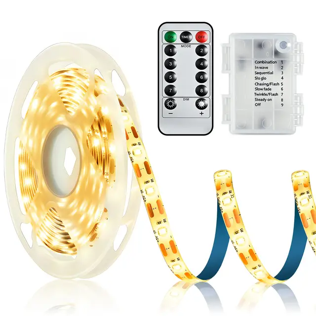 VIVREAL Ruban LED 9,84 m, 5 V, IP65 étanche, télécommande, 18 LED par mètre, référence HM-3-60, Offre spéciale Nouvel An, Cadeaux phares