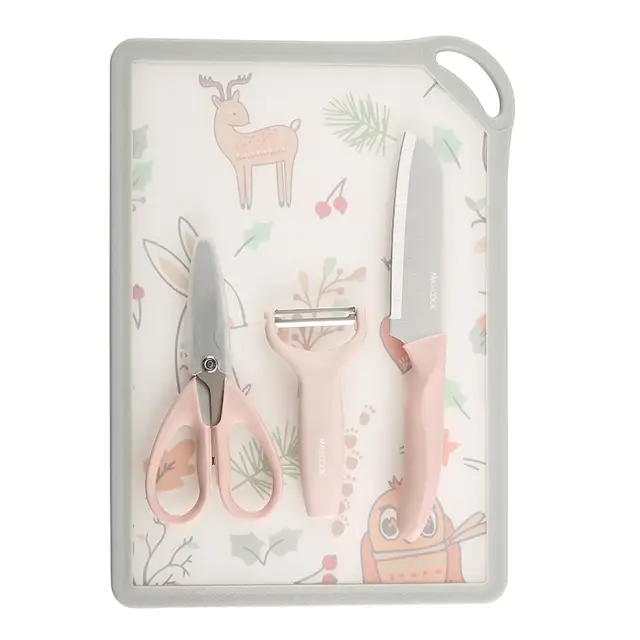Maxcook Fruit Knife & Scissors & Cutting Board & Peeler Set