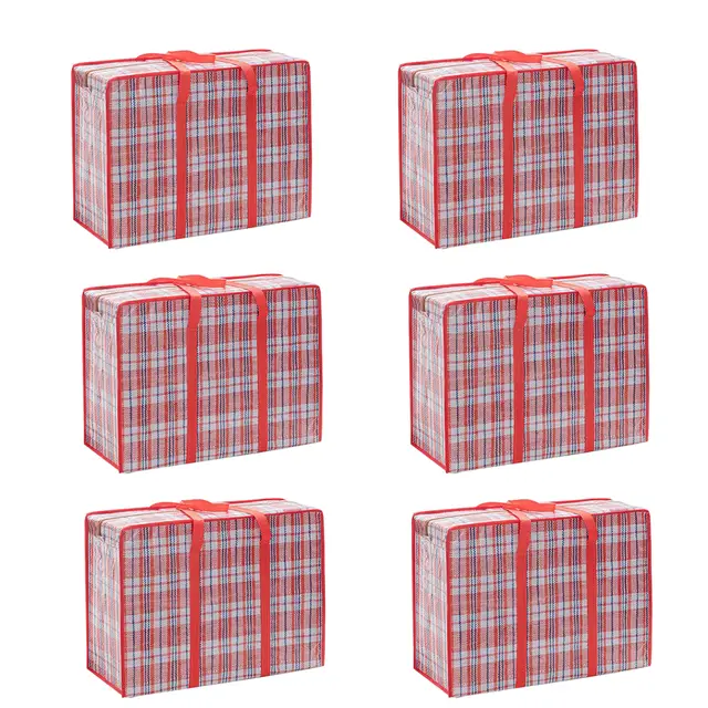 6-teiliges praktisches Aufbewahrungstaschen-Set für Daunendecken, platzsparend, geeignet für Kleidung und Bettwäsche. 68*50*24cm rot