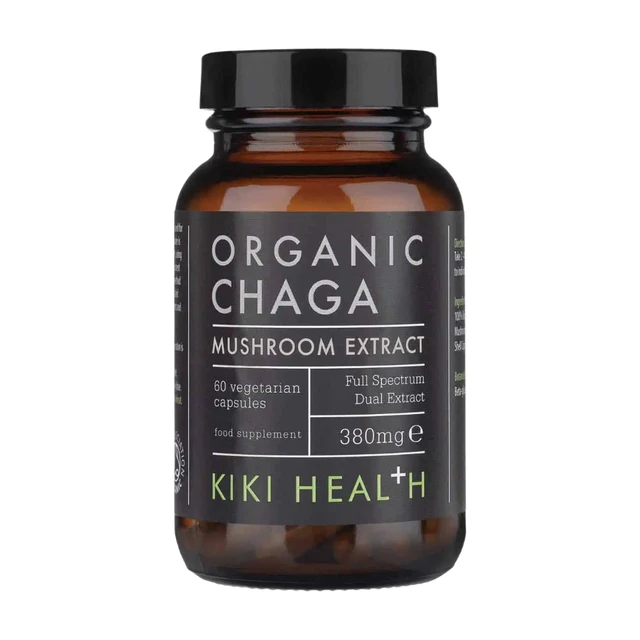 KIKI Health Chaga Mushroom Extract Capsules 380 mg Vegan - 60 Capsules