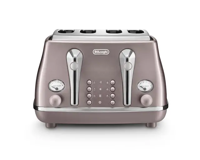 De’Longhi Icona Metalics 4 Slice Toaster, Pink, CTOT4003.PK