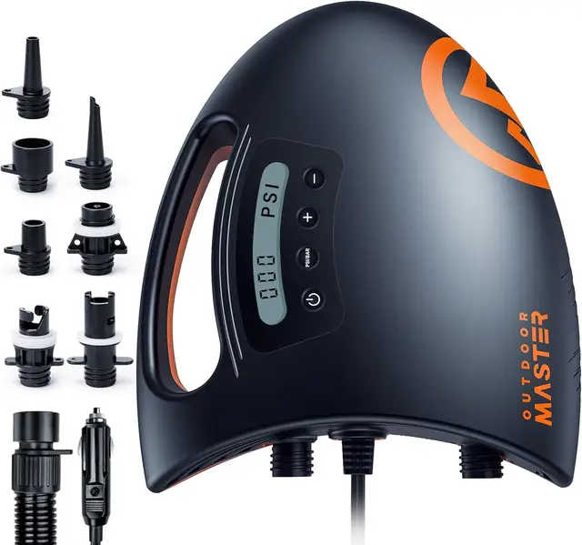 OutdoorMaster 20PSI Shark2 Hochdruck-SUP-Luftpumpe für aufblasbare Stand-Up-Paddle-Boards und Boote