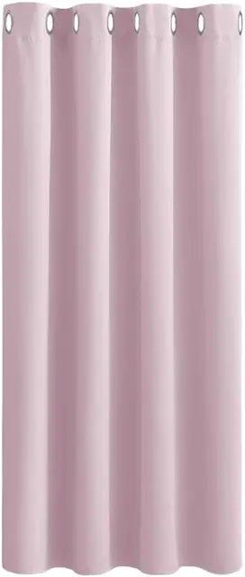 PONY DANCE Eyelet Thermal Curtains, W52xL84inches, 1 Panel, Light Pink
