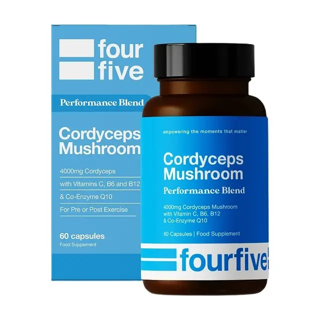 fourfive Cordyceps Complex 4000mg with CoQ10 & Vitamins for Energy & Performance, 60 Capsules