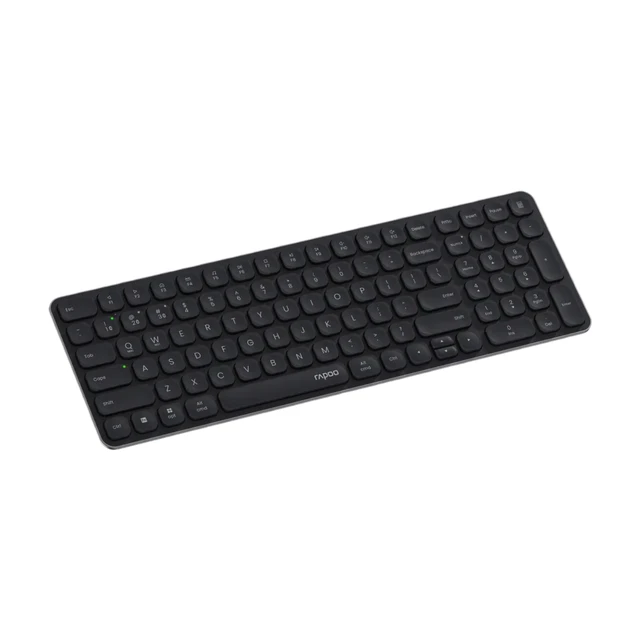 RAPOO E9310M Kabellose Tastatur, ultradünne Tastatur der Blade-Serie, unterstützt 4 Geräte, leise, kompakt, batteriebetrieben, für Windows/Mac/Linux/Chrome – deutsches Layout – Schwarz