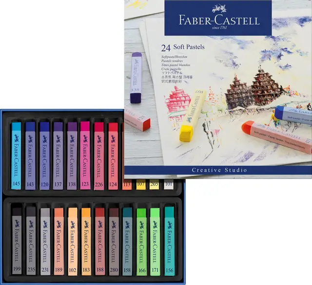 Faber-Castell Creative Studio Soft Pastels, Wallet of 24