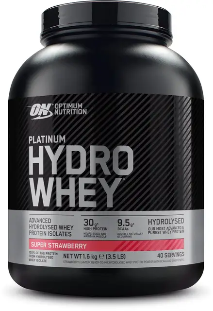 Optimum Nutrition Platinum Hydrowhey, Super aardbei 1,6 kg (40 porties)
