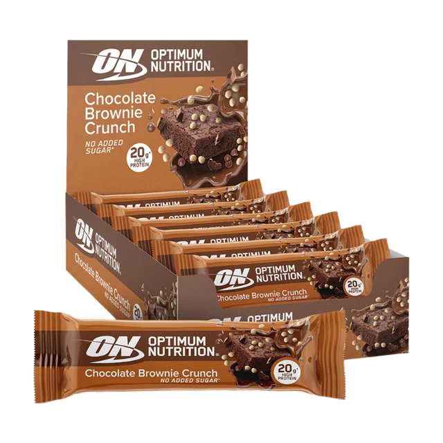 Optimum Nutrition chocolade brownie-krokantrepen 10 x 65 g