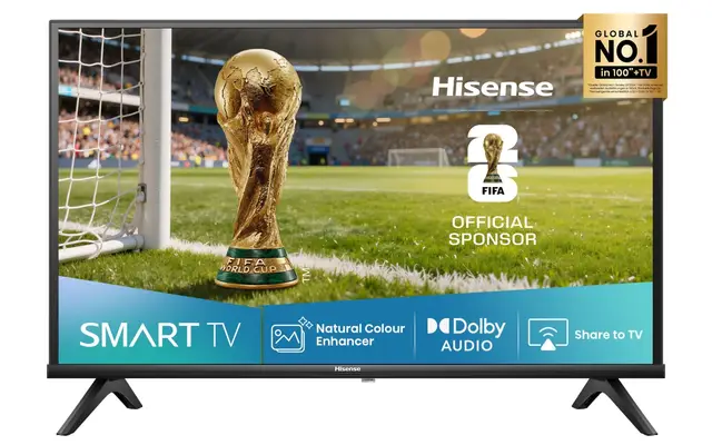 Hisense 40E4QT TV, 40 inches, DLED, Smart TV, Game Mode, AI Sports Mode, Dolby Audio, Dolby MS12, DTS Virtual X, HDR10, HLG, Full HD, High Contrast, Noise Reduction [2025] [Energy Class F]