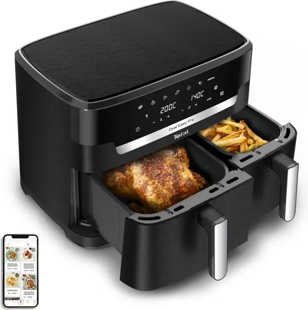 Tefal EY9428 - dubbele airfryer - 11 L, 2 kookcompartimenten, 7 programma's