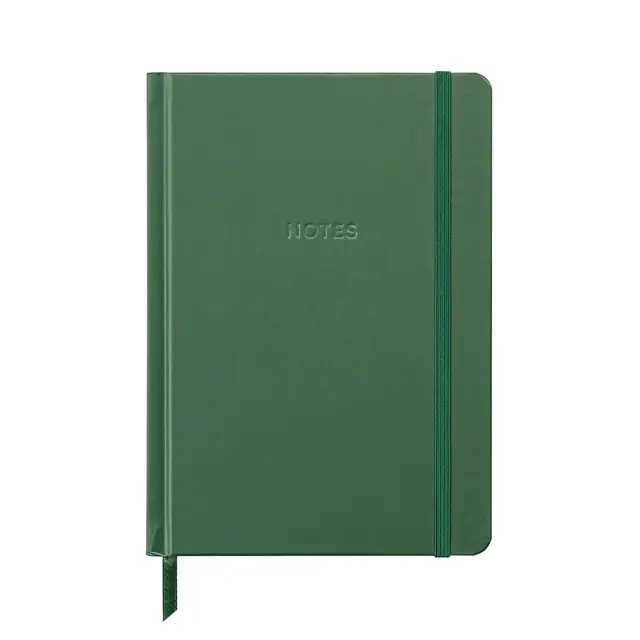 Jubiluu Divers A5-Notizbuch mit strukturierter Hardcover-Cover und Linien - 96 Blatt (100 g Offetpapier), Lesezeichen & Gummiband - klassisches cremefarbenes geliniertes Journal für Schreiben, Schule, Büro und Geschenke - Evergreen-Notizen