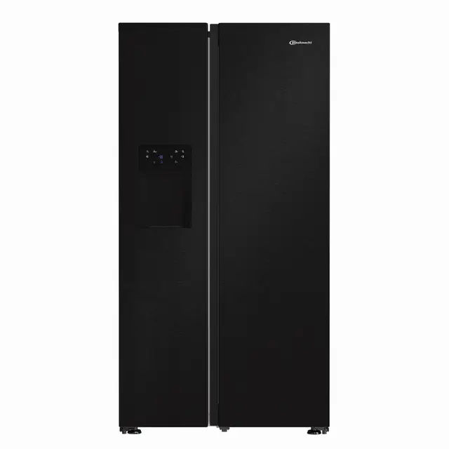 Bauknecht SBS IW D90, Schwarze Side-by-Side Kühl Gefrierkombination, 578 l, Inverter Kompressor, Wasser & Eisspender, DualCool Total No Frost, FreshShield, Elegant Fit [Energieeffizienzklasse D]