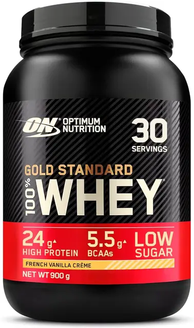 Optimum Nutrition Gold Standard 100% whey proteïne, Franse vanille crème 900 gram (30 porties)