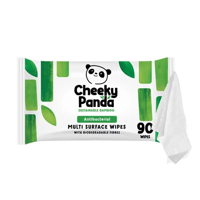 The Cheeky Panda 100% Bamboo Antibacterial Multi Surface Wipes 90 Wipes