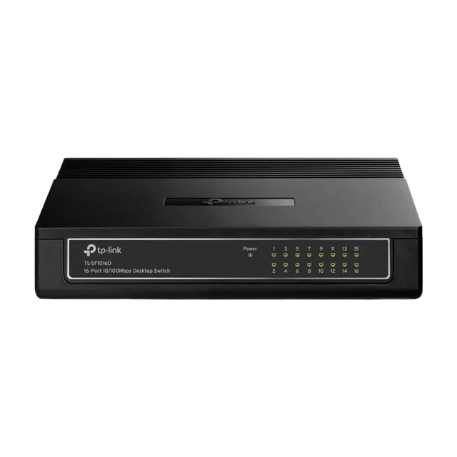 TP-Link TL-SF1016D desktop fast ethernet Netzwerkswitch (16x 10/100 Mbit/s Ports, Kunststoffgehäuse, Plug&Play), weiß, 16-Port 10/100 Mbit/s Switch