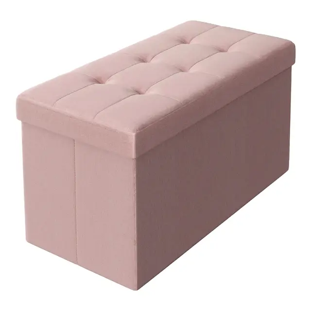 SONGMICSHOME Sitzbank mit Stauraum, 38 x 76 x 38 cm, Sitztruhe, Bettbank, Aufbewahrungstruhe, für Wohnzimmer, Schlafzimmer, Flur, braun