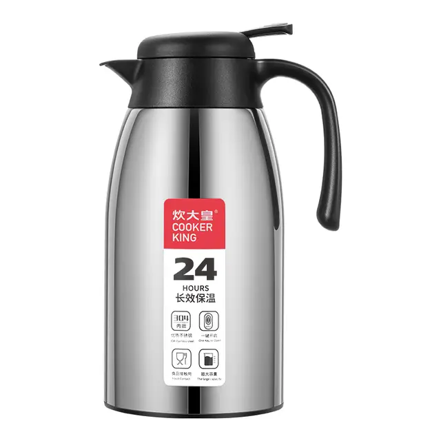 COOKER KING Thermos Waterkoker Heet Water Fles Vacuüm Warmer - 304 Roestvrij Staal - 2.2L Thermos Waterkoker