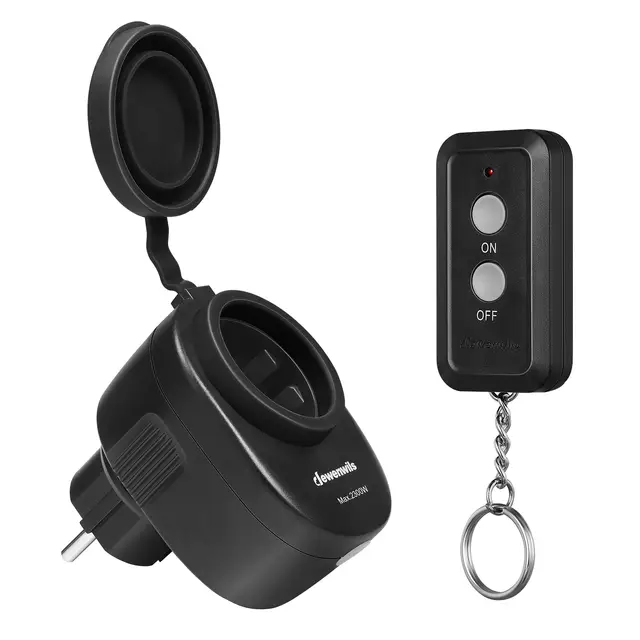 Dewenwils Outdoor-steckdose, IP44 wasserdicht, kabellos, 2300 W, 30 m Reichweite, vorprogrammiert