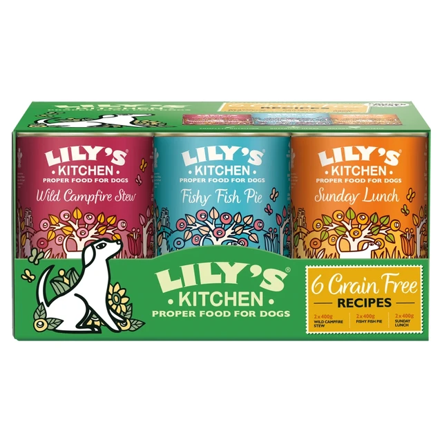 LILY'S KITCHEN Grain Free Multipack Adult Wet Dog Food 6 x 400g