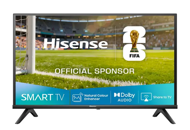 Hisense 40E4QT TV, 40 Zoll, DLED, Smart TV, Spielmodus, AI Sportmodus, Dolby Audio, Dolby MS12, DTS Virtual X, HDR10, HLG, Full HD, Hoher Kontrast, Rauschunterdrückung [2025] [Energieklasse F]