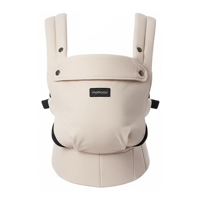 Momcozy Baby Carrier - Ergonomic, Comfortable & Lightweight, for 7-44lbs (3-20kg) Babies, Easy to Wear, Hands-Free, Enhanced Lumbar Support, Solid Color for Infants & Toddlers, Khaki