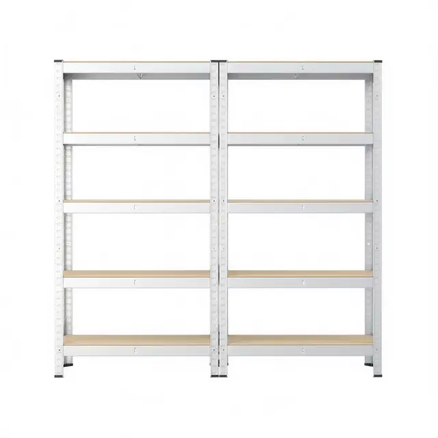 SONGMICSHOME Schwerlastregal 2er Set, Lagerregal, Kellerregal, Stahlgestell, 5 verstellbare Ablagen, silbern