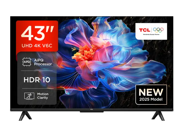 TCL 43V6C 43 Zoll 4K UHD  Smart TV  HDR10+, HVA-Panel, Dolby Vision