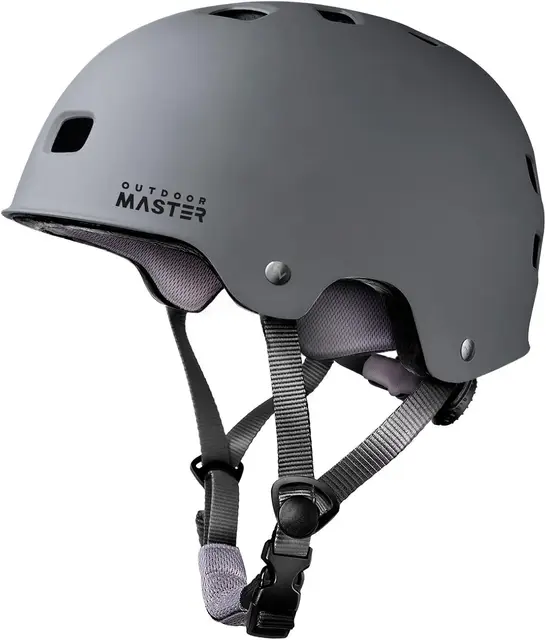 OutdoorMaster Oryx Adults Skateboard Cycling Helmet-Grey M