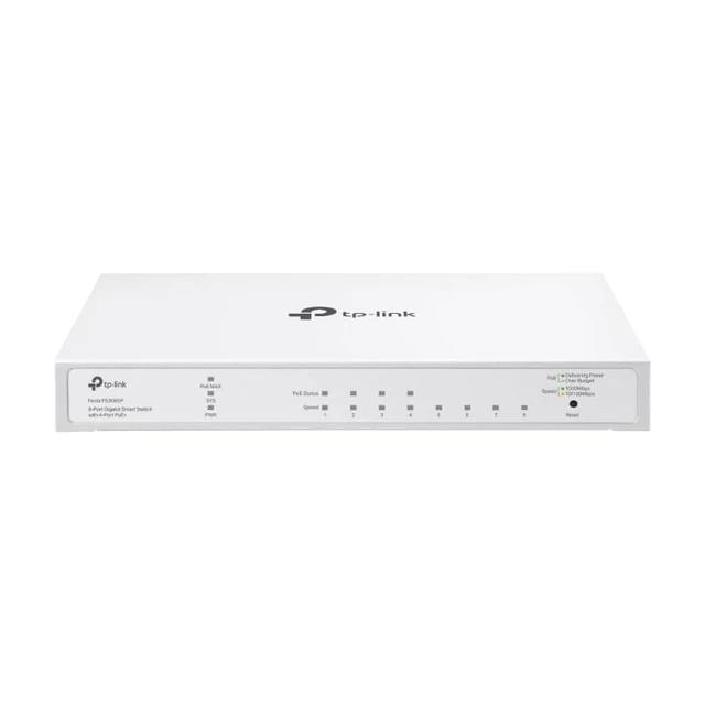 TP-Link Festa FS308GP 8-Port Gigabit-Ethernet-Switch mit 4×802.3af/at PoE+ Ports, 62 W Gesamtleistung, bis zu 30 W pro Port, kostenlose Cloud-Verwaltung, Business Netzwerk Switch