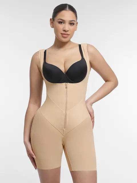 Feelingirl Fajas U-Shaped Firm Control 3-Row Adjustable Straps Chest Support Waist Control Peach Butt Post Surgery Full Body Shapewear for Women S Skin, Couple Gift Perfect Gift