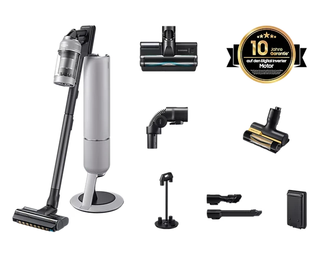 Samsung Bespoke AI Jet PetPRO with All-in-One Clean Station, 770 W Motor Power, Pebble Gray VS80F28ELP/WD