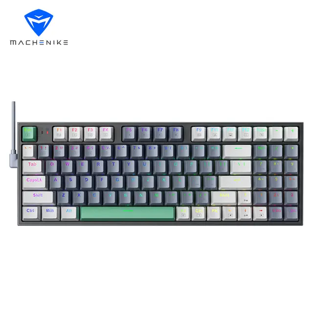 Machenike K500-B94 Clavier de jeu filaire - Blanc/Gris