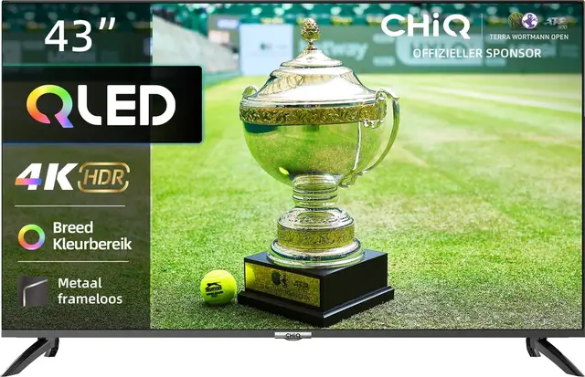 CHiQ U43QM8V - Smart TV - 43 inch 4K QLED Google TV Randloos Metaaldesign