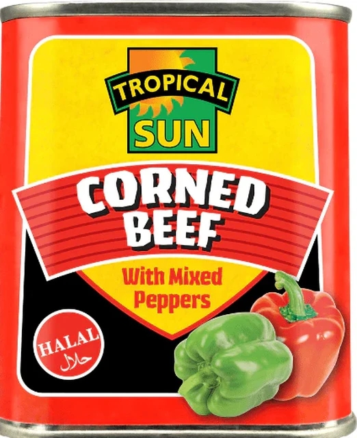 Tropical Sun Corned Beef Mixed Peppers Halal 340g