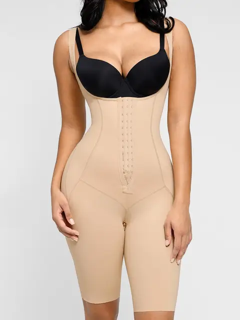 Feelingirl Postoperative High Compression U-shaped Chest Support 3 rows Body Shaper Fajas for Women L Skin, Couple Gift Perfect Gift