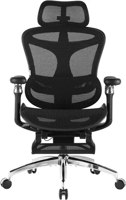 SIHOO Doro C300 Pro Ergonomic Office Chair with Ultra-Soft 6D Armrests, Dynamic Lumbar Support, Seat Depth Adjustment and Adjustable Backrest Desk Chair for Home Office with Pedal (Black)