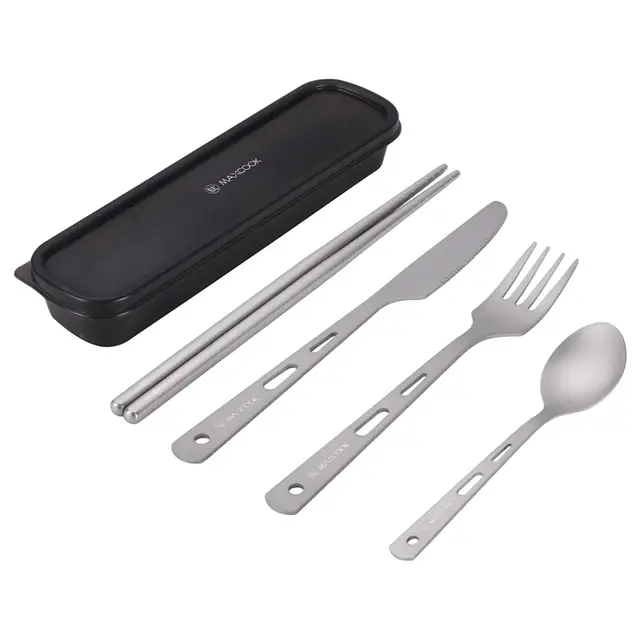 Maxcook Set of 5pcs Pure Titanium Portable Tablewable (knife, fork, spoon and chopsticks) MCCU7399