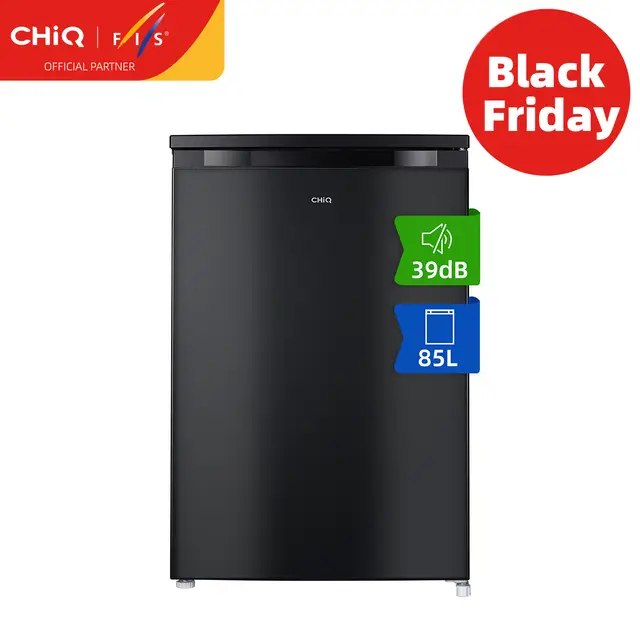 CHiQ Staande Vriezer 85L, Enkeldeurs Mini Vriezer, Verstelbare Deur (Links/Rechts), Inbouwbaar, Instelbare Thermostaat, Kleine Vriezer voor Kelder/ Thuis/ Studentenkamer/ Appartement/ Kantoor, Zwart，CSD90D4D