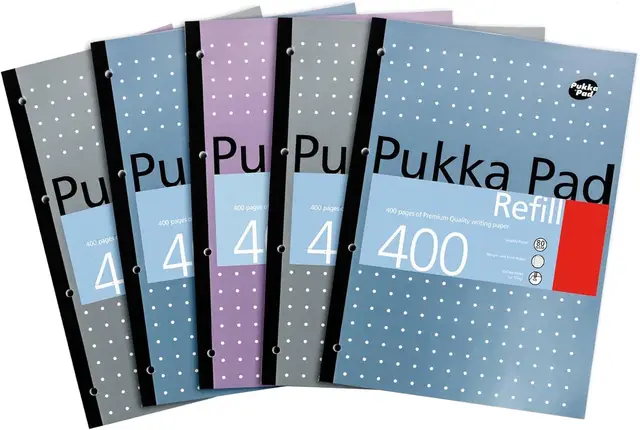 Pukka Pad A4 Metallic 400 Page Refill Pad, Pack of 5