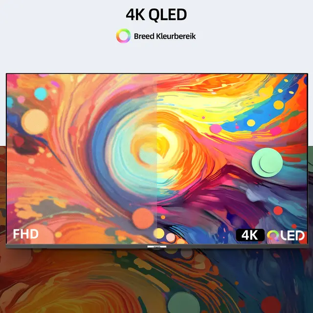 CHiQ U43QM8V - Slimme tv - 109 cm 4K QLED Google TV randloos metaaldesign