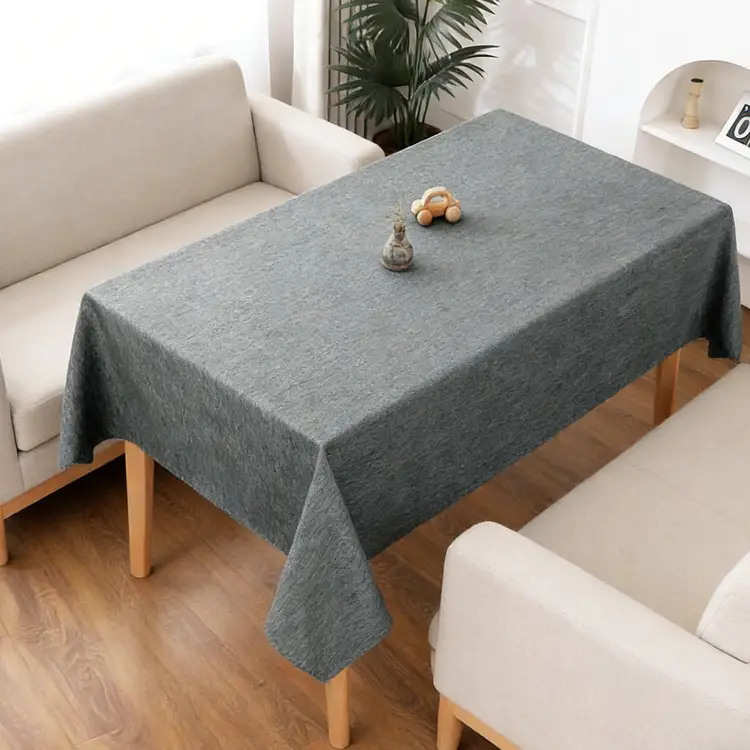 Waschbare Tischdecke in Leinenoptik, 140 × 180 cm, mit Leinen-Struktur, wasserabweisend, geeignet für Wohnzimmer, Esszimmer, Balkon, Garten und Partys | Küchen- & Tischwäsche