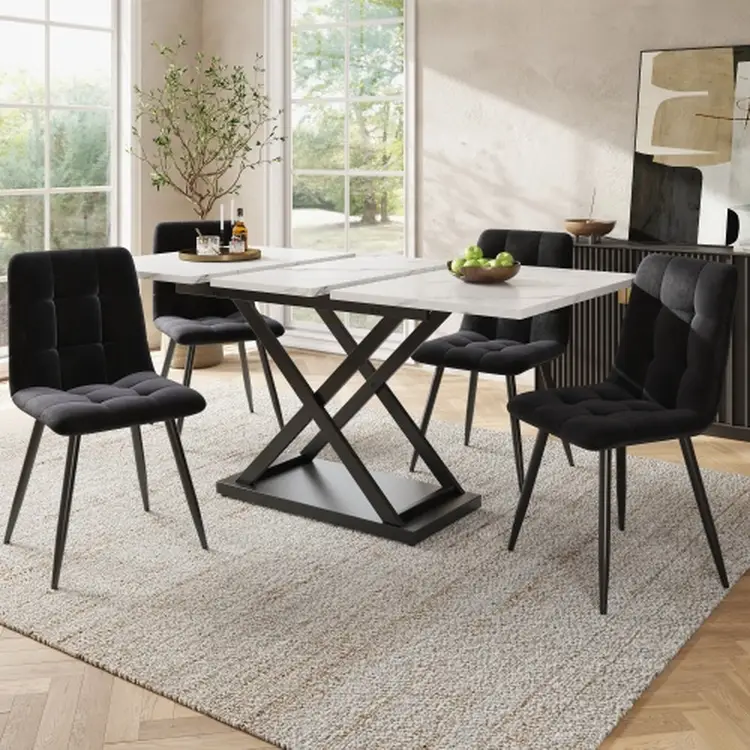 schrank esszimmer modern Flieks Glasvitrine Multifunktionsschrank mit LED, Glastüren und großen Seitenschubladen (Maße: B110,5/T35/H160 cm, 1-St., für Wohnzimmer, Schlafzimmer, Arbeitszimmer und Esszimmer) Hochschrank mit Rollregal Bücherregal Standvitrine Schwarz&Weiß Eleganter Wasserkrug aus Kunststoff main image 1