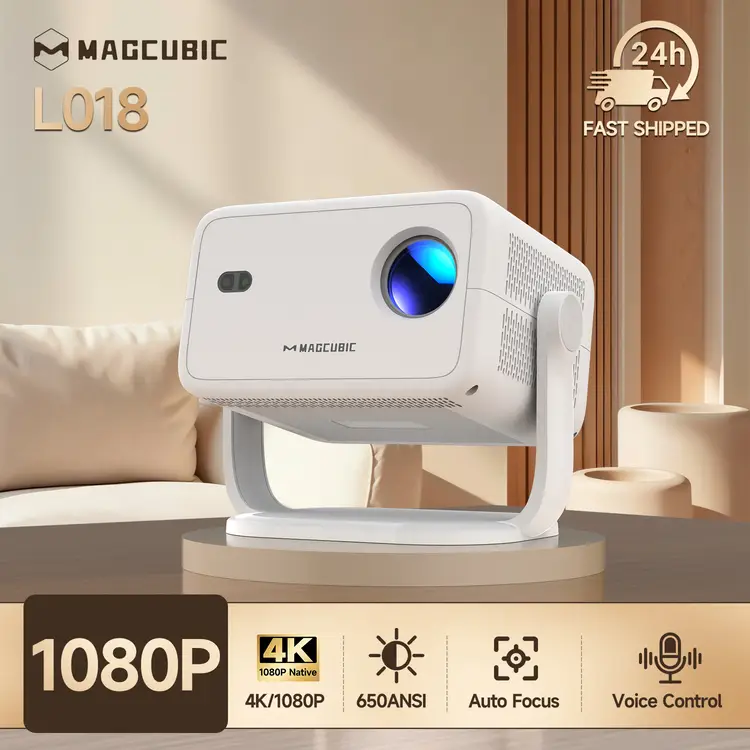 MAGCUBIC Native 1080P 650ANSI 4K Android11 L018 Projector with