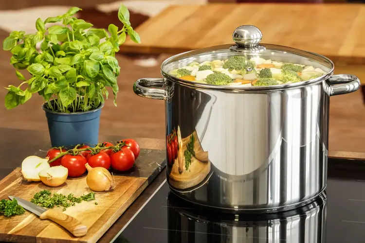 KOPF Kochtopf groß Grandis, Induktion, Silber, Edelstahl 24 cm | Suppentöpfe