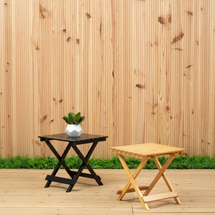 Interiors by Premier Stabiler Massivholz-Klapptisch, platzsparend, leicht zu reinigen und perfekt für kleine Balkone (46 x 46 cm) | Gartenmöbel & Zubehör