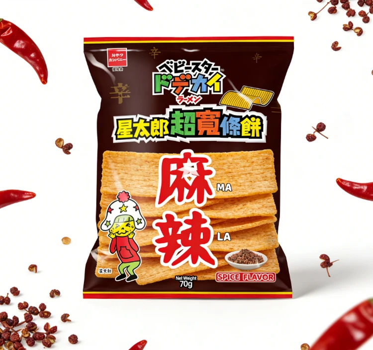Baby Star Ramen Snack Hot Pot Flavour (Wide) 70g | Crisps & Dips
